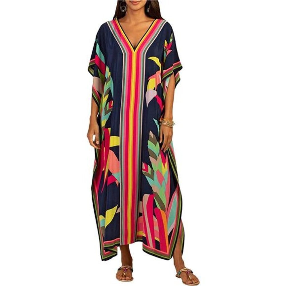 Women Plus Size Kaftan Dress Swimsuit Cover Up Caftan Maxi Beach Dress
